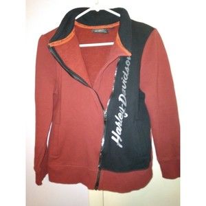 Harley-Davidson Womens Casual Biker Zip Fleece Activewear Jacket Red 96391-19V